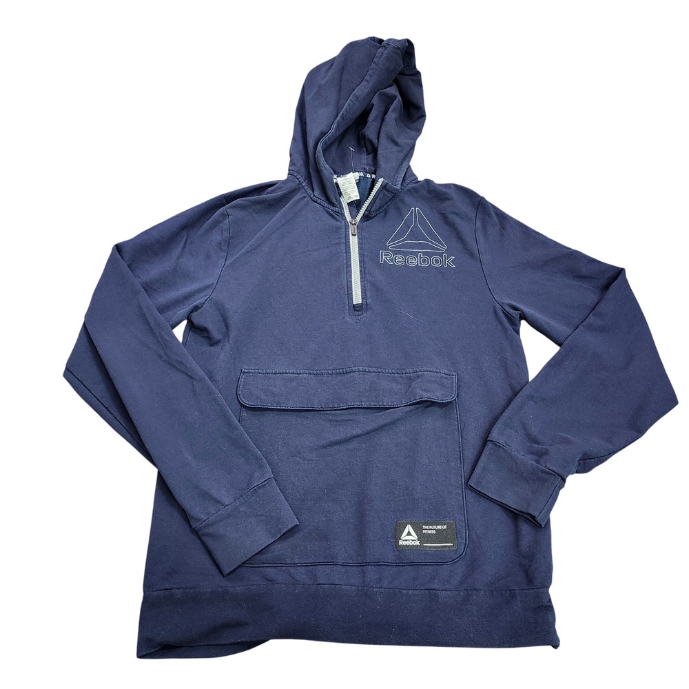 Reebok Hoodie Youth XXL 18 Quarter Zip Navy Blue Future of Fitness EUC